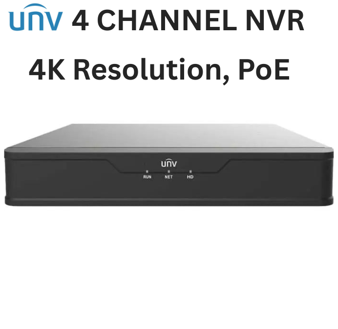 Uniview  NVR501-04B-P4 Prime B-P Series 4 Channel NVR 80Mbps Max Throughput - No HDD w/ Built-in 4 Port PoE