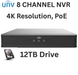 Uniview NVR302-08E2-P8/12TB Easy E2-P Series 8 Channel NVR 320Mbps Max Throughput - 12TB with Built-in 8 Port PoE
