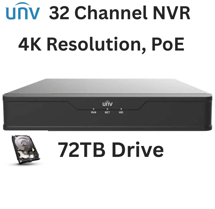 NVR304-32X/72TB Uniview Prime X Series 32 Channel NVR 384Mbpx Max Throughput - 72TB