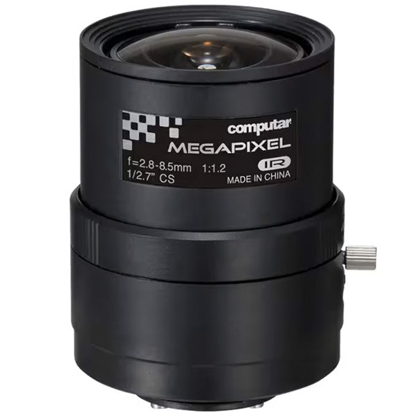 A3Z2812CS-MPWIR Computar 5MP 1/2.7" 2.8-8.5mm Varifocal F1.2-F16C CS Mount Manual Iris IR Corrected Lens
