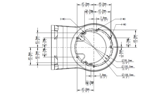 Alibi ALI-WM03-B-IN-B Vigilant Black 3-inch Fixed Dome Wall Mount