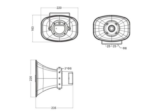 Alibi ALI-IPSKR15-HA Vigilant 15W Horn IP Speaker with Built-in Mic
