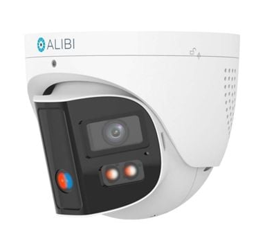 Alibi ALI-PTF80-VLUAIS-D Vigilant Performance Series 8MP IP Vandal Turret 98 ft IR-IllumiNite 180 degree FOV Starlight SmartSense Red-Blue Strobe & Audio Message