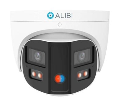 Alibi ALI-PTF80-VLUAIS-D Vigilant Performance Series 8MP IP Vandal Turret 98 ft IR-IllumiNite 180 degree FOV Starlight SmartSense Red-Blue Strobe & Audio Message