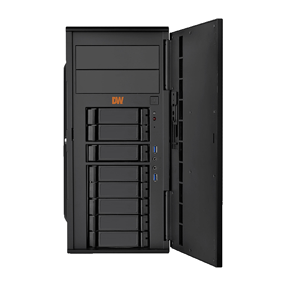 Digital Watchdog DW-BJT7160T IP - NVR 60TB Blackjack tower, Windows OS on SSD, 600Mbps throughput, Intel i7, 16GB RAM, hot-swappable, 60TB storage, UL