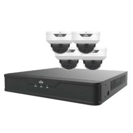 EK-S31P4D44T1-V3 Uniview Easy S3-P Series 4 Channel NVR 64Mbps Max Throughput - 1TB with 4 Port PoE with 4 x EC-D4F28M-V3 4MP Dome IP Security Camera