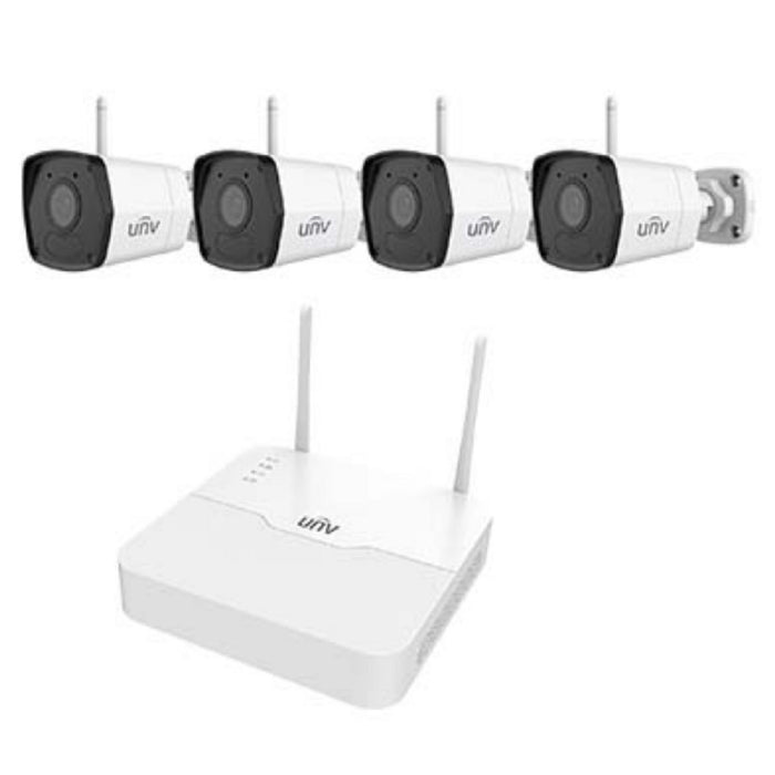 KIT/NVR301-04LS3-W/4xIPC2122LB-AF28WK-G Uniview 4 Channel NVR Wi-Fi Kit 40Mbps Max Throughput - No HDD and 4 x 2.8mm 1080p Bullet IP Security Cameras