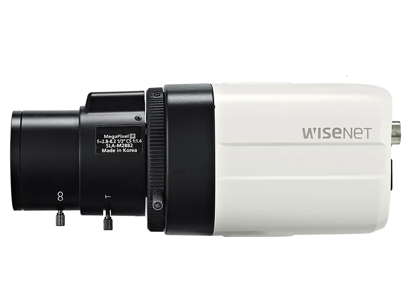 Hanwha Techwin SCB-5000 1280H Analog Box | Hanwha Vision Security Camera Features 1,000TV Lines Resolution 0.03Lux@F1.2, 50IRE, 0.01Lux@F1.2, 30IRE SSDR, Defog Over Coax Control Professional Grade
