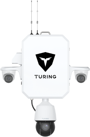 Turing Video SS-KG1-360-2T SkyShield 360 Outdoor System, Includes (2) 4MP Turret Cameras, (1) 4MP PTZ Camera, and (3) 3-Year Core AI Licenses