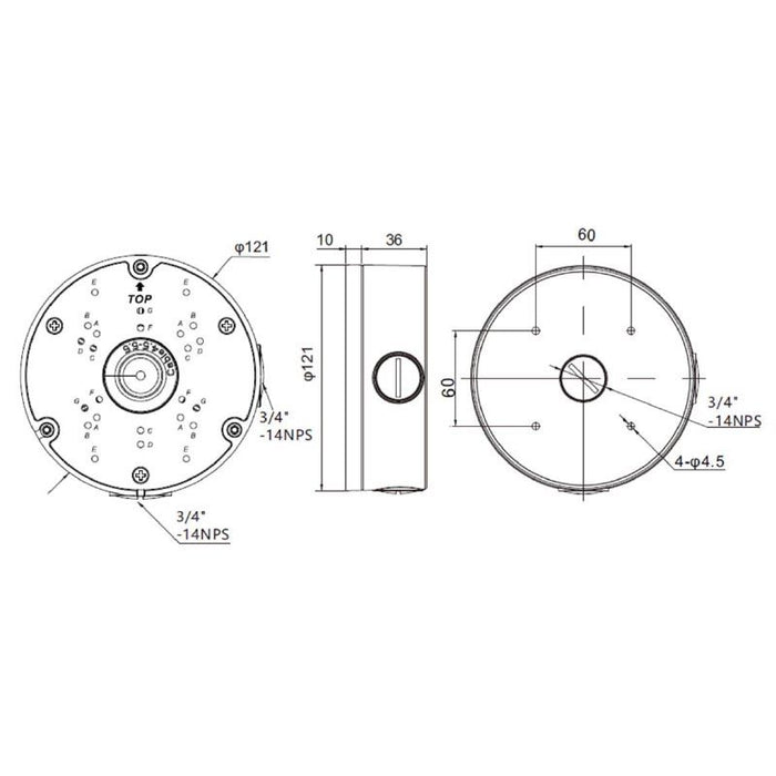 Alibi AC-VS-JBB Cloud VS Round Junction Box For Bullet Cameras