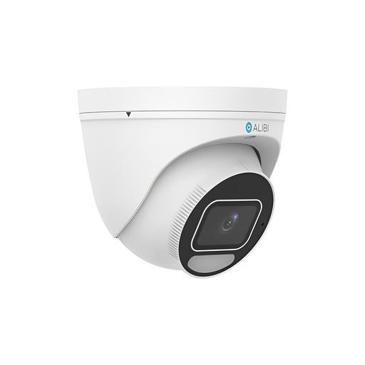 Alibi Security ALI-PT41-VLUAI-D 4MP IP Vandal Turret 98 ft IllumiNite Starlight Plus IntelliSearch 2.8mm 130dB WDR Built-in Mic Audio-Alarm I/O Ultra H.265 SD Card