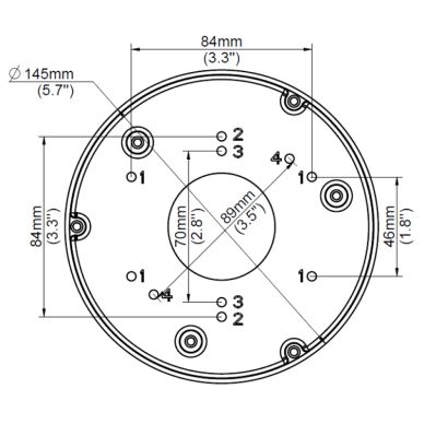 Alibi ALI-SM04-IN Vigilant Indoor 4-inch Dome Electric-box Transfer Plate