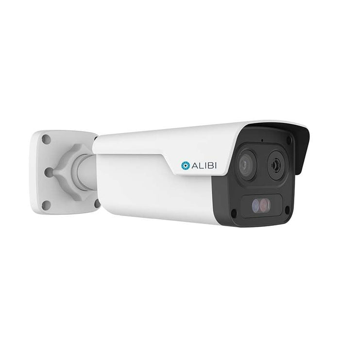 Alibi ALI-TB40-UAI Vigilant 4MP Thermal Optical Bi-Spectrum 164ft IR Starlight SmartSense IP Bullet Camera with Red-Blue Strobe, Mic and Speaker