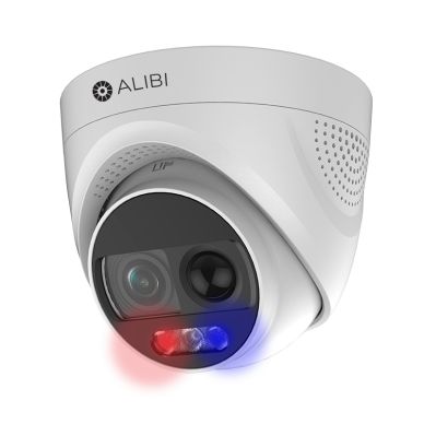 Alibi ALI-TP1002LS Witness 2MP Starlight 65' White Light HD-TVI/AHD/CVI/CVBS Turret Camera with Siren and Strobe Lights