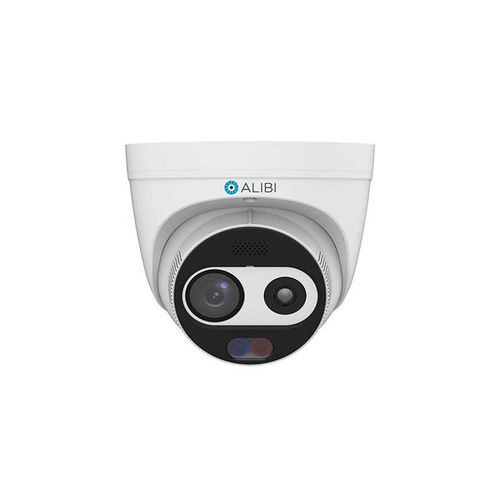 Alibi ALI-TT40-UAI Vigilant 4MP Thermal & Optical Dual-spectrum Turret Network Camera with Red-Blue Strobe, Mic and Speaker