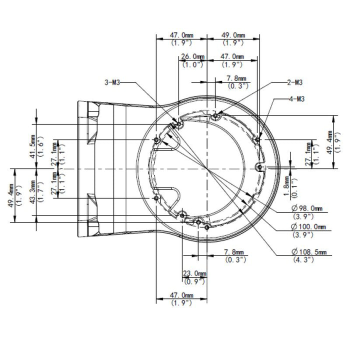 Alibi ALI-WM03-B-IN Vigilant 3-inch Fixed Dome Indoor Wall Mount