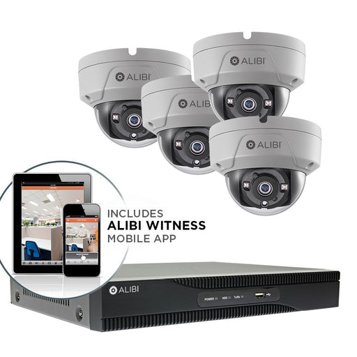 Alibi 5 MP 4-Camera 65' IR HD-TVI Hybrid+ Vandalproof Security System, With 4-Channel DVR And 1TB HDD - Alibi - Ally Security