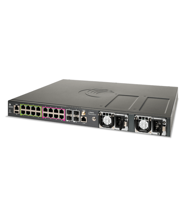 Cambium Networks - cnMatrix TX 2020R-P, Intelligent Ethernet PoE Switch, Cambium Sync, 16 x 1gbps and 4 SFP+, Removeable & Redundant Power Supplies  (not included) - no pwr cord, USA Only - MXTX2020GxPA11